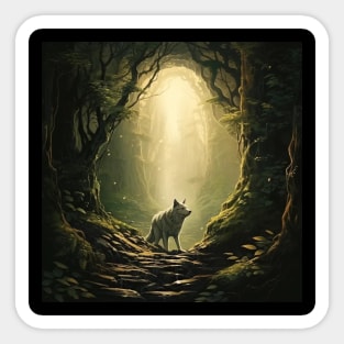 Pathway Guardian - Wolf's Forest Vigil Sticker